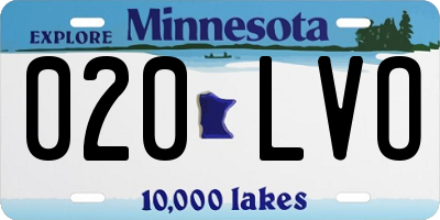 MN license plate 020LVO