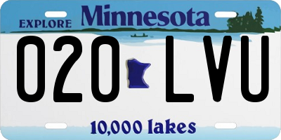MN license plate 020LVU