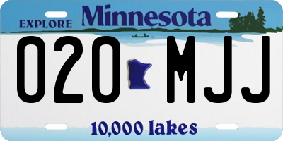MN license plate 020MJJ