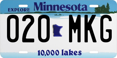 MN license plate 020MKG