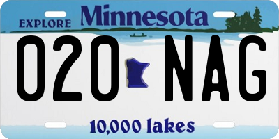 MN license plate 020NAG