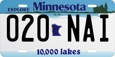 MN license plate 020NAI