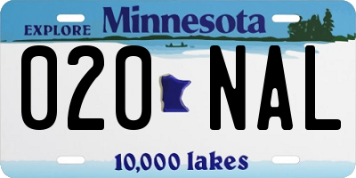 MN license plate 020NAL