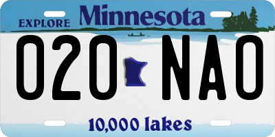 MN license plate 020NAO