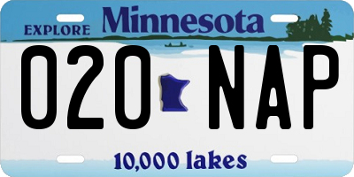 MN license plate 020NAP