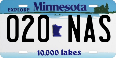 MN license plate 020NAS