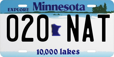 MN license plate 020NAT