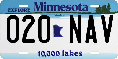MN license plate 020NAV