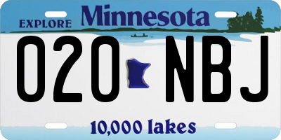 MN license plate 020NBJ