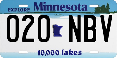 MN license plate 020NBV