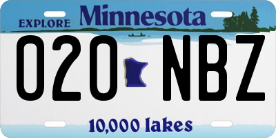 MN license plate 020NBZ