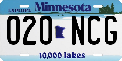MN license plate 020NCG