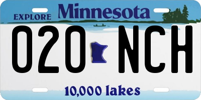 MN license plate 020NCH