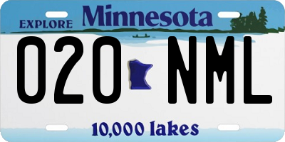 MN license plate 020NML