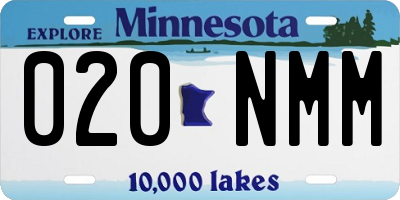 MN license plate 020NMM