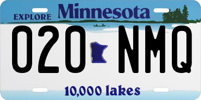 MN license plate 020NMQ