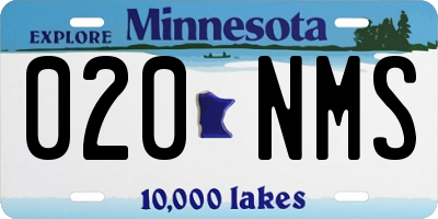 MN license plate 020NMS