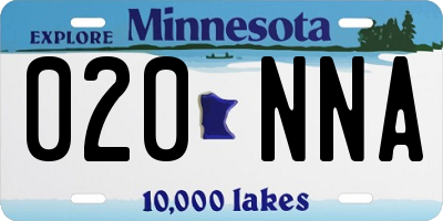 MN license plate 020NNA