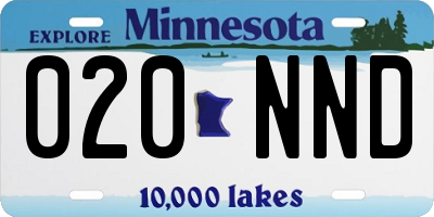 MN license plate 020NND