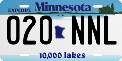 MN license plate 020NNL