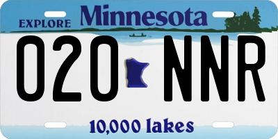 MN license plate 020NNR