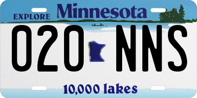 MN license plate 020NNS