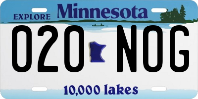 MN license plate 020NOG
