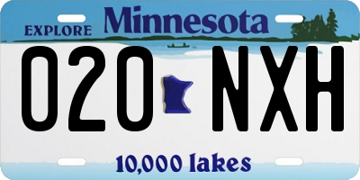 MN license plate 020NXH
