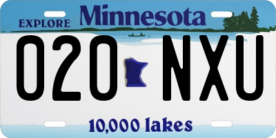 MN license plate 020NXU
