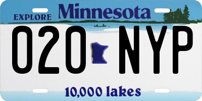 MN license plate 020NYP