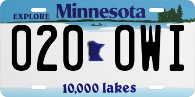 MN license plate 020OWI