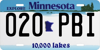MN license plate 020PBI