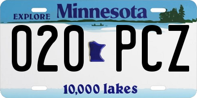 MN license plate 020PCZ