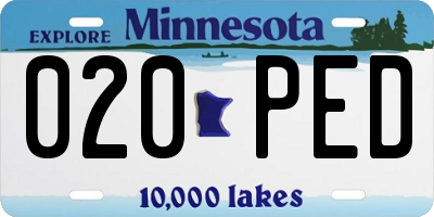 MN license plate 020PED