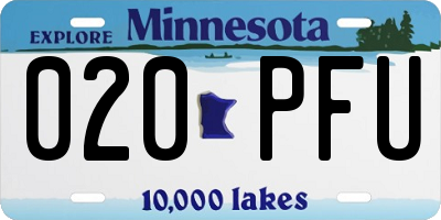 MN license plate 020PFU