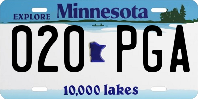 MN license plate 020PGA