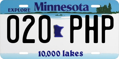 MN license plate 020PHP