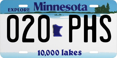 MN license plate 020PHS