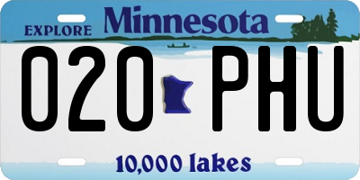MN license plate 020PHU