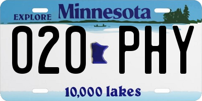 MN license plate 020PHY