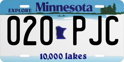 MN license plate 020PJC