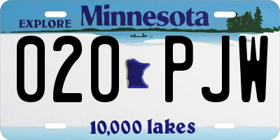 MN license plate 020PJW
