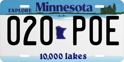 MN license plate 020POE