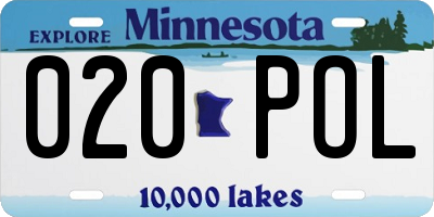 MN license plate 020POL