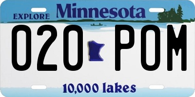 MN license plate 020POM