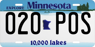 MN license plate 020POS