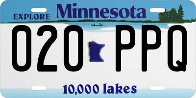 MN license plate 020PPQ
