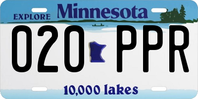 MN license plate 020PPR