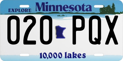 MN license plate 020PQX