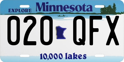 MN license plate 020QFX